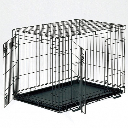 Клетка для собак № 4 с пластиковым поддоном, 2 двери 92х67х56