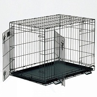 Клетка для собак № 3 с пластиковым поддоном, 2 двери 76x58x53