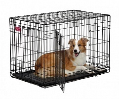 Клетка для собак № 2 с пластиковым поддоном, 2 двери 60х53х46